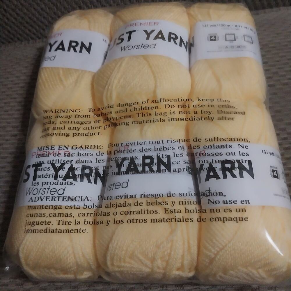 New Premier Just Yarn "Soft Yellow"